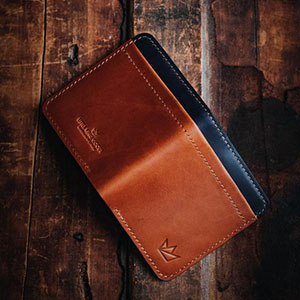Leather bifold wallet from Little King Goods