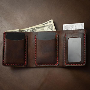 top detail, thread Hermès  Small leather goods, Leather wallet